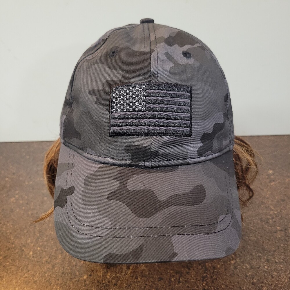 Infinity Baseball Cap Men OS Gray Camo American Flag Hat Adjustable Snapback Hat